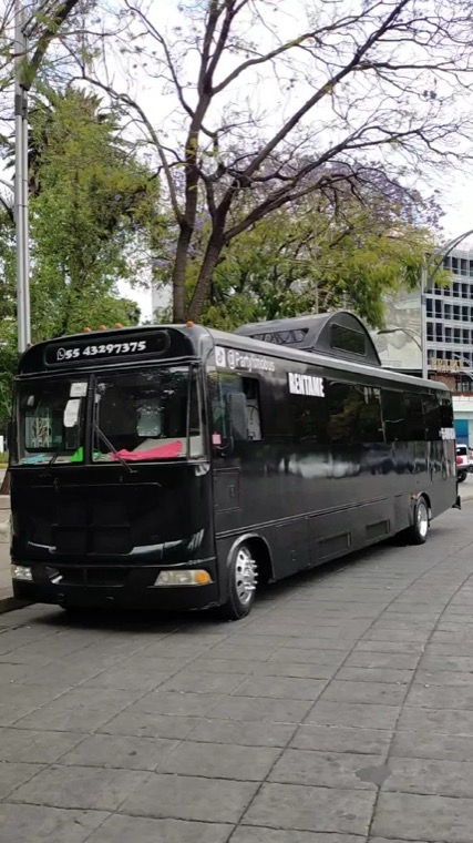 Disco bus negro de Bronson en la calle, portada de video de TikTok